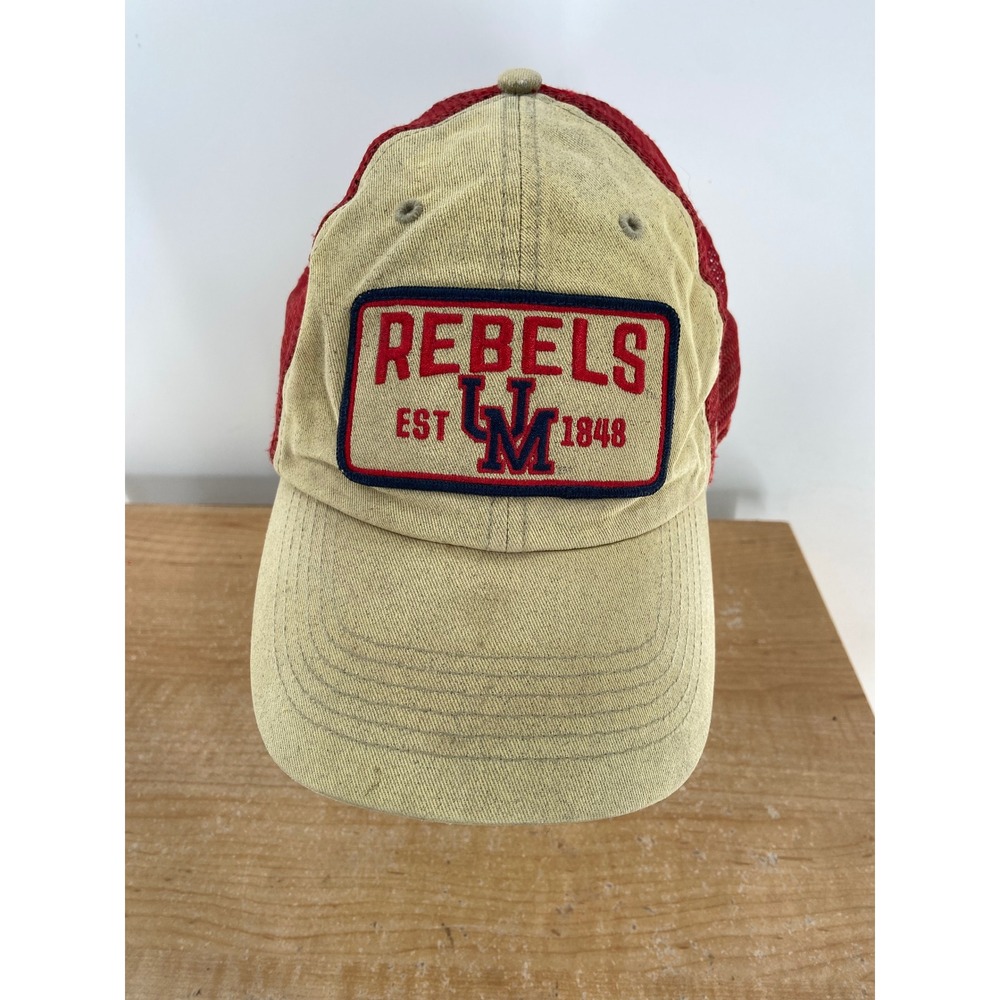 47 Brand Ole Miss Rebels EST‎ 1848 Trucker Hat Tan Red Mesh Baseball Cap Men